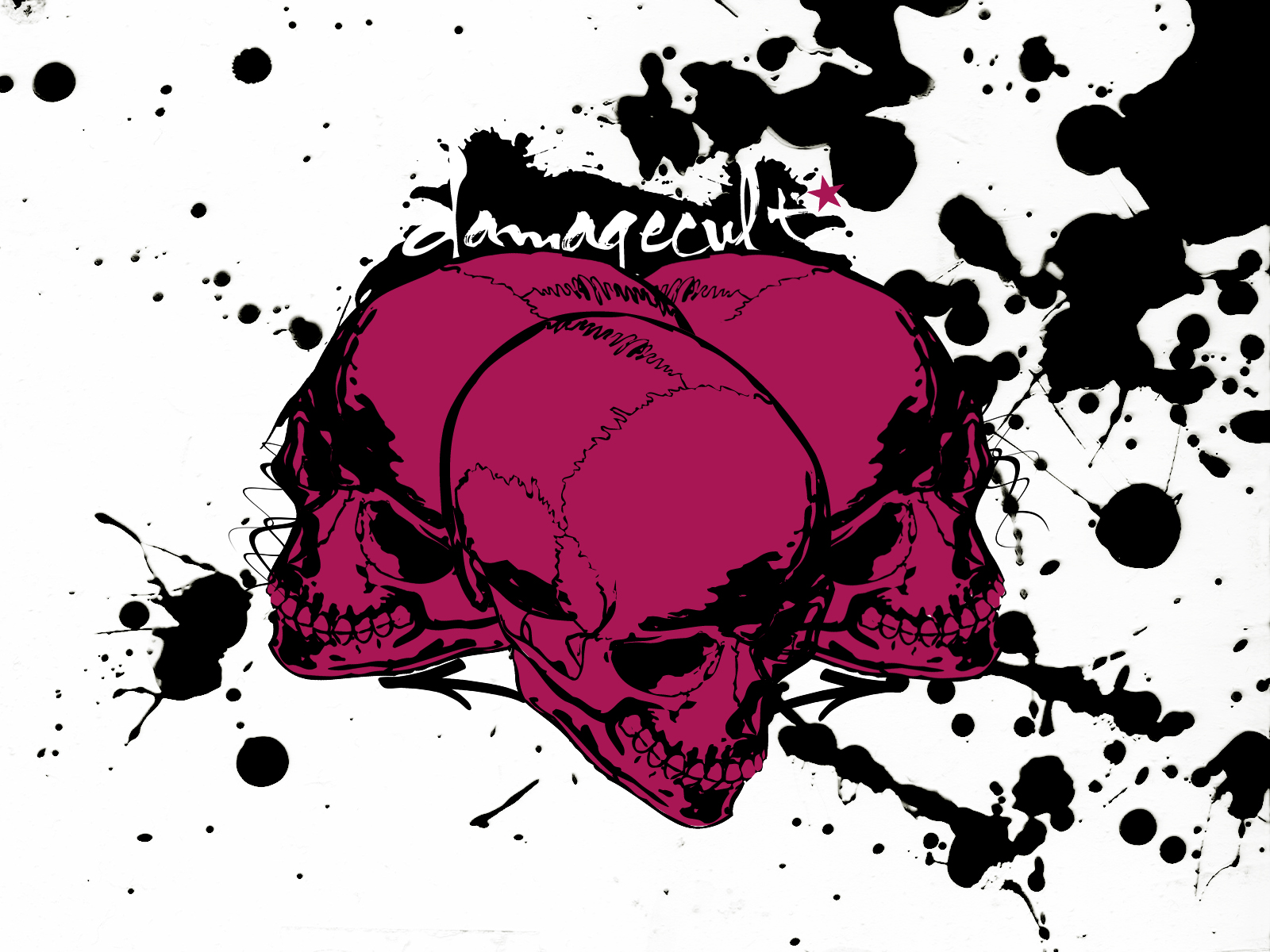 black and pink skull wallpaper