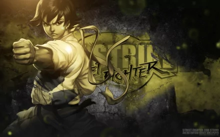 HD PC desktop wallpaper featuring a dynamic Street Fighter character in a fighting pose with the game's logo in the background.