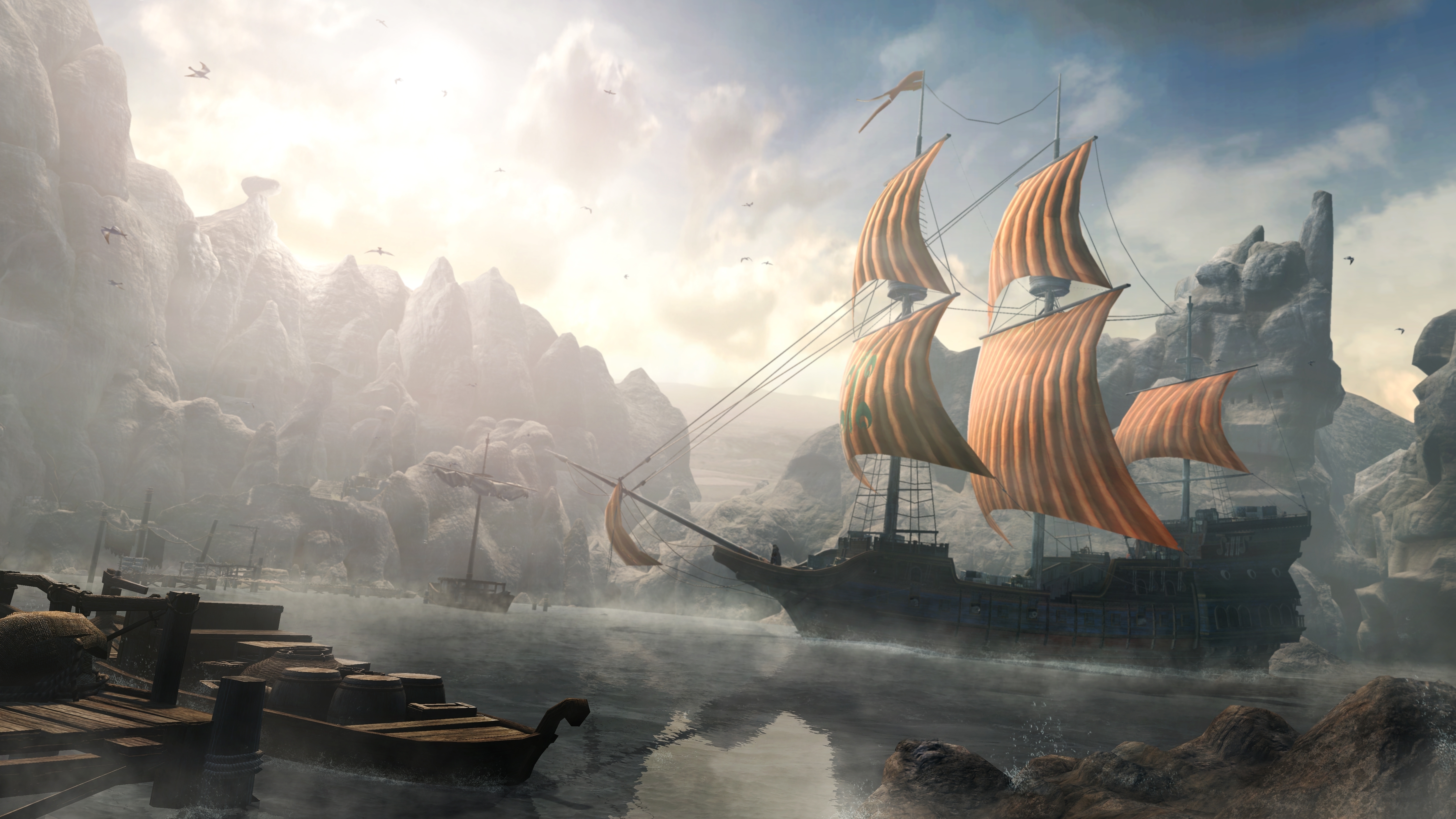 Fantasy Ship 4k Ultra HD Wallpaper