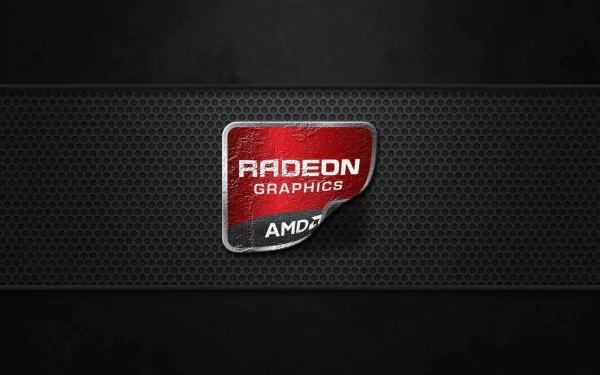 HD PC desktop wallpaper featuring the AMD Radeon Graphics logo on a dark, textured background, highlighting cutting-edge technology and performance.