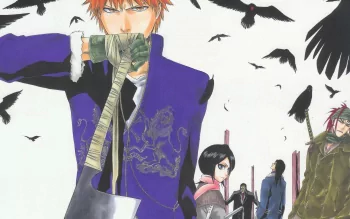 Grand Poster Bleach – Ichigo, Rukia, Renji – Papier Glacé épais – Tite Kubo – Occasion