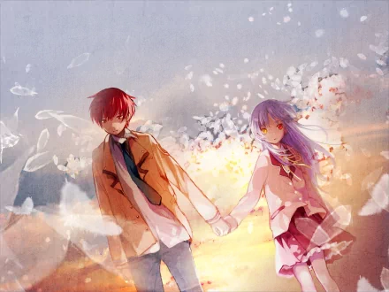 Yuzuru Otonashi Kanade Tachibana Anime Angel Beats! HD Desktop Wallpaper | Background Image