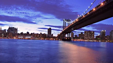 New York man made Manhattan Bridge HD Desktop Wallpaper | Background Image