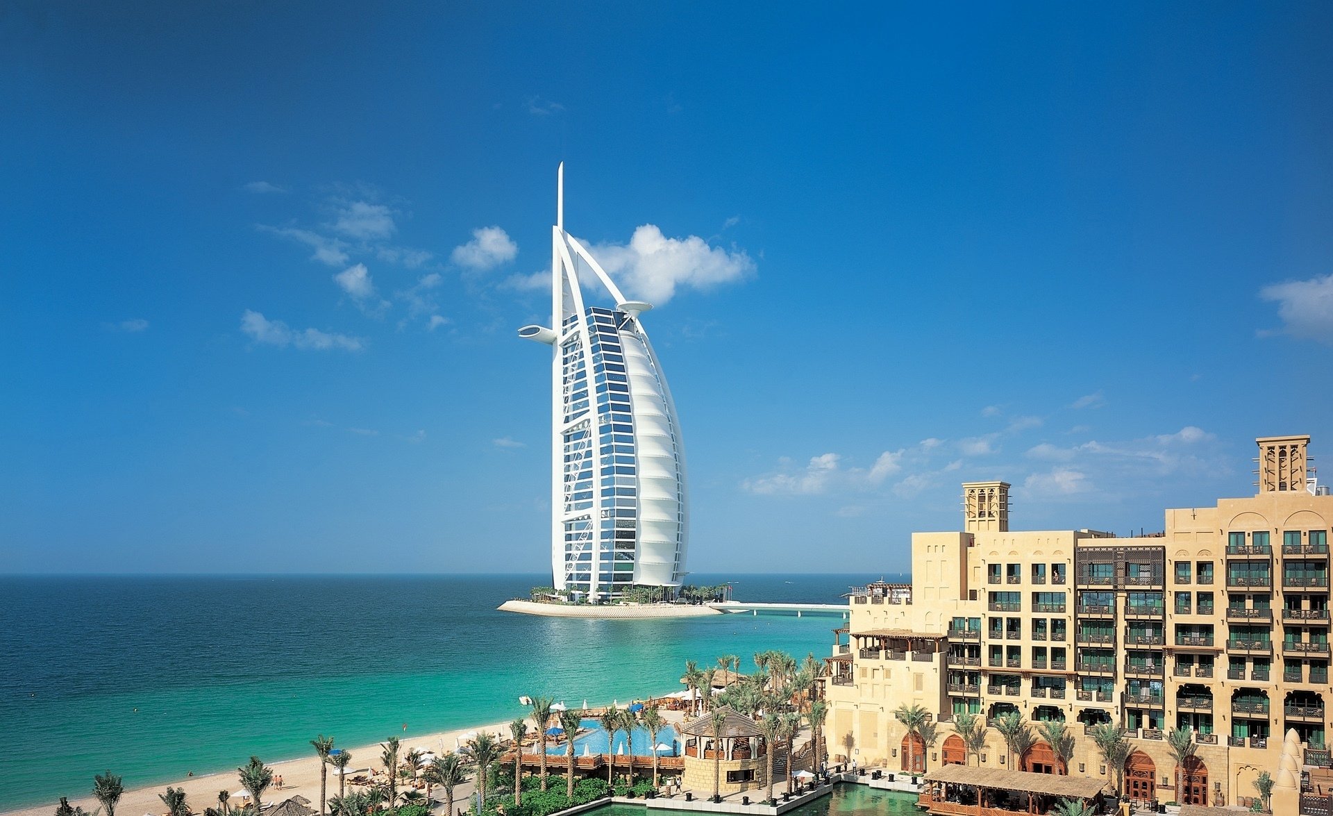 Download Palm Tree Beach United Arab Emirates Sea Sky Burj Al Arab