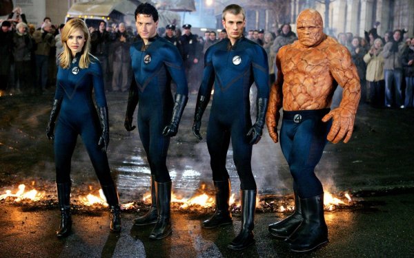 Movie Fantastic Four Thing Jessica Alba Mister Fantastic Susan Storm Johnny Storm Human Torch Invisible Woman Reed Richards Ben Grimm HD Wallpaper | Background Image