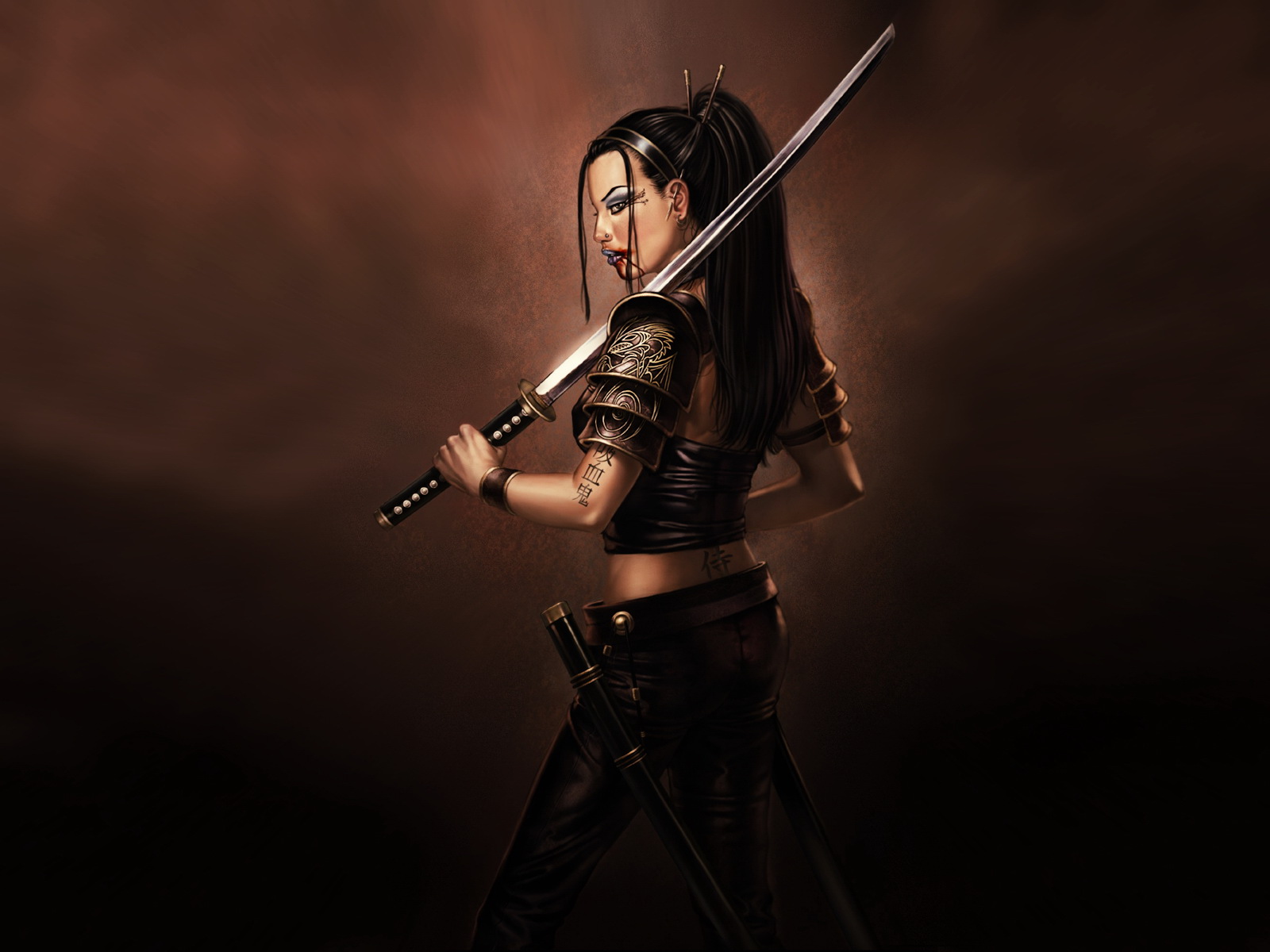 Download Tattoo Katana Warrior Fantasy Women Warrior Fantasy Warrior Wallpaper 6556