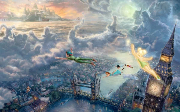 fairy London Wendy Darling Tinker Bell Peter Pan Disney movie Peter Pan (1953) HD Desktop Wallpaper | Background Image