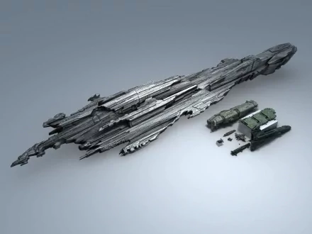 A stunning HD wallpaper featuring intricate spacecraft designs from the video game EVE Online, showcasing a large, detailed ship alongside smaller vehicles on a sleek background.