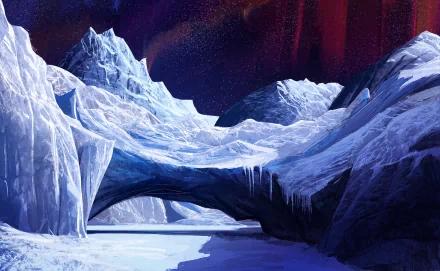 brush dark aurora borealis water ice nature winter HD Desktop Wallpaper | Background Image