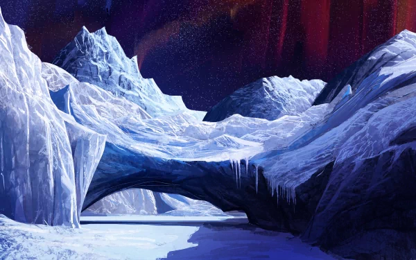 brush dark aurora borealis water ice nature winter HD Desktop Wallpaper | Background Image