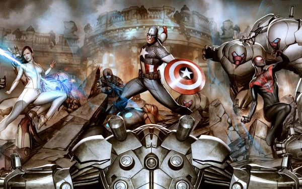spider man Captain America Comic Ultimates HD Desktop Wallpaper | Background Image