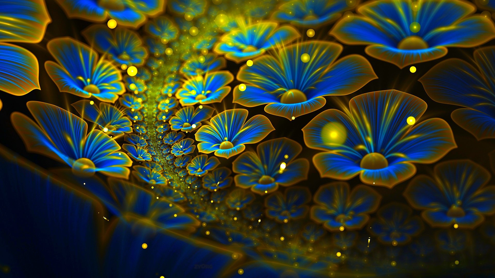 Glowing Flowers HD Wallpaper | Background Image | 1920x1080 | ID:242209