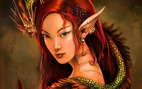 Fantasy Elf Oriental Eastern Dragon HD Wallpaper | Background Image