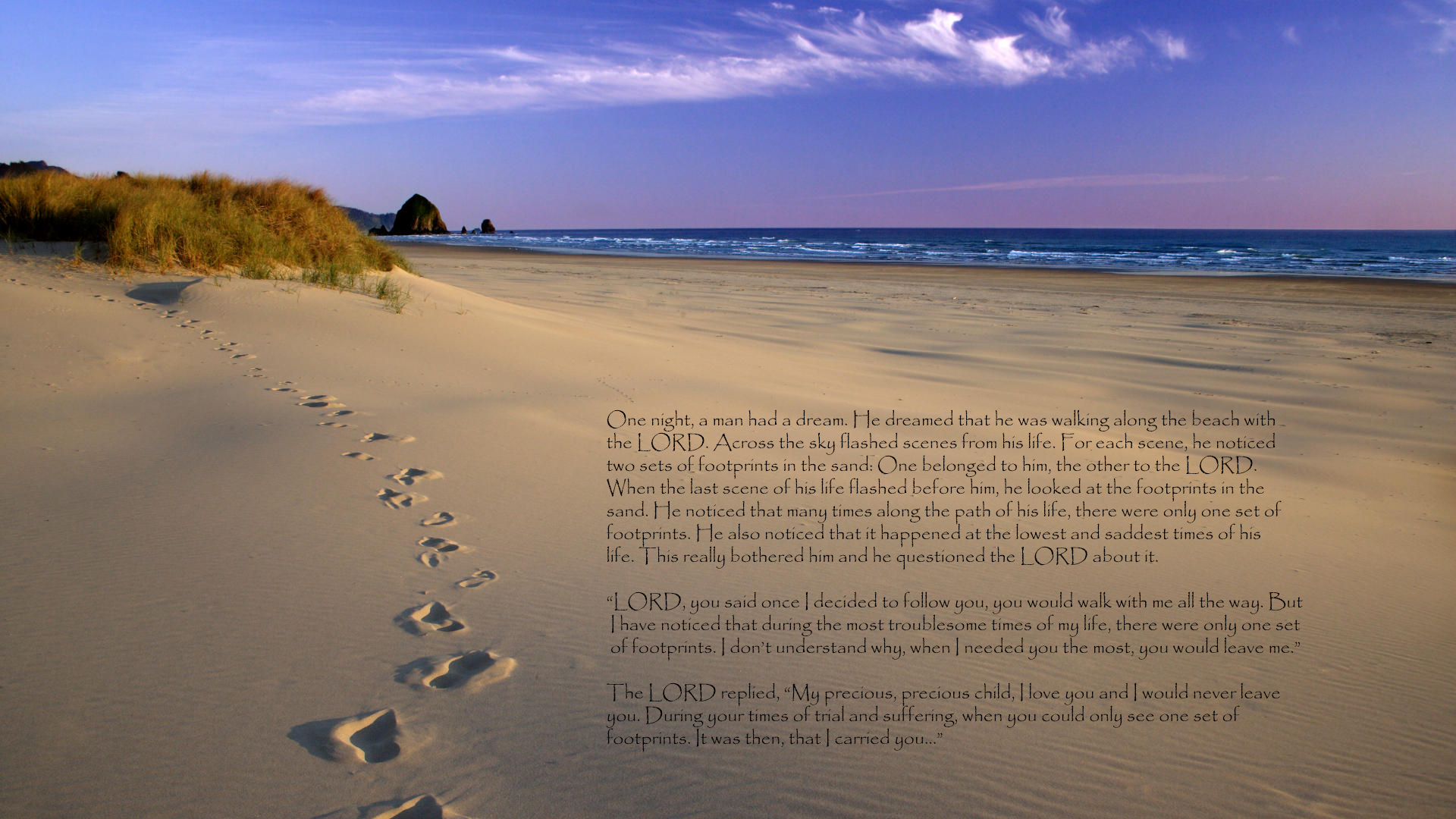 Footprints In The Sand Poem Wallpaper