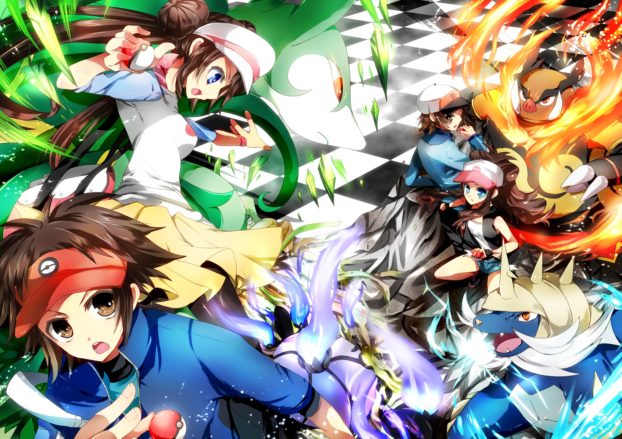 Pokemon B&W, game, black, cheren, pokemon, bell, n, video, touko, pokemon  black and white, HD wallpaper