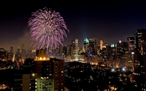 Photography Fireworks Night Building Skyscraper New York HD Wallpaper | Background Image