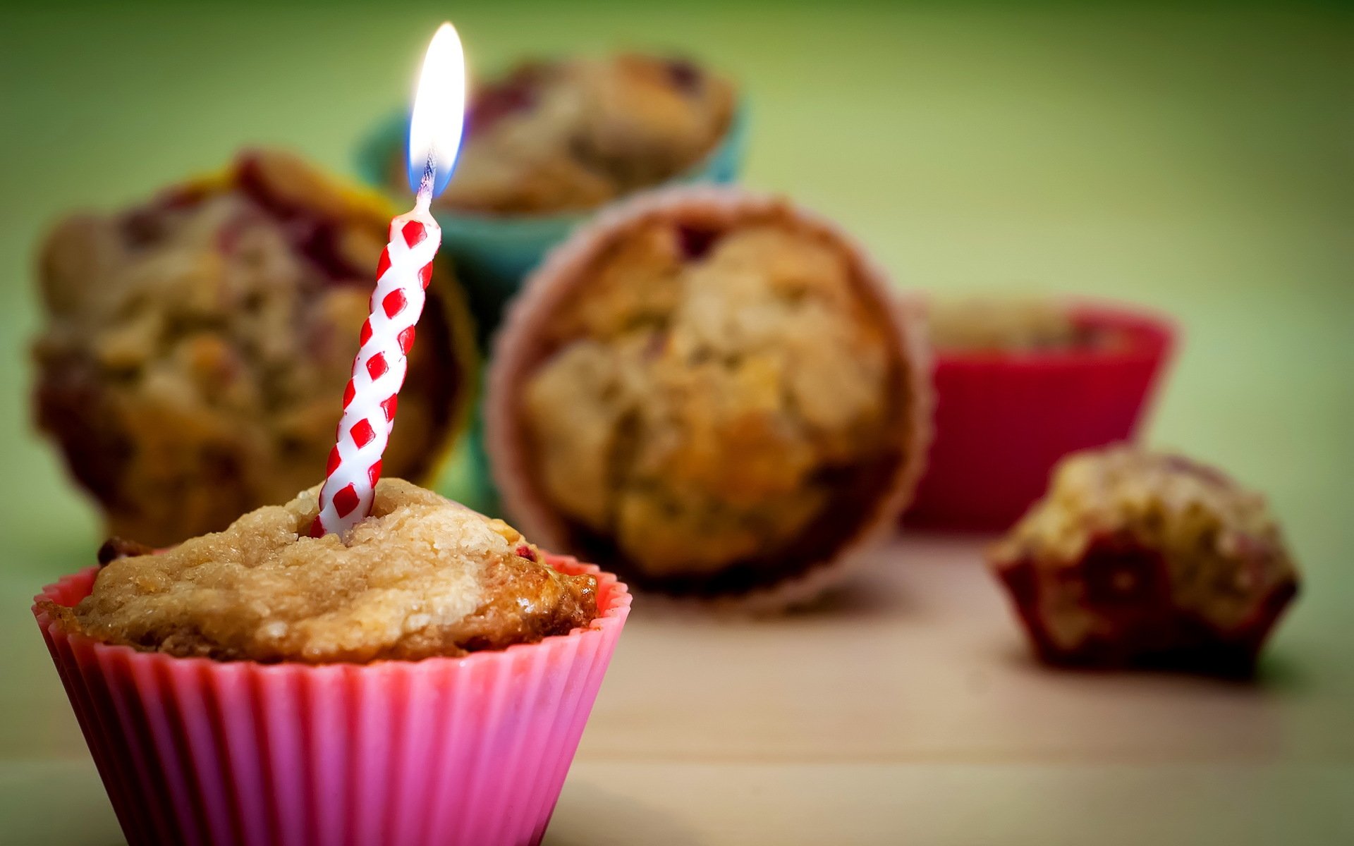 Download Candle Cupcake Holiday Birthday  HD Wallpaper