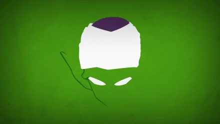 Minimalist HD desktop wallpaper of Piccolo from Dragon Ball Z, featuring a stylized representation with a green background.