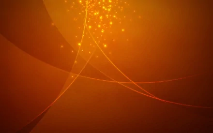 An abstract orange HD desktop wallpaper featuring smooth curves and sparkling light effects, creating a vibrant and warm aesthetic for any background.