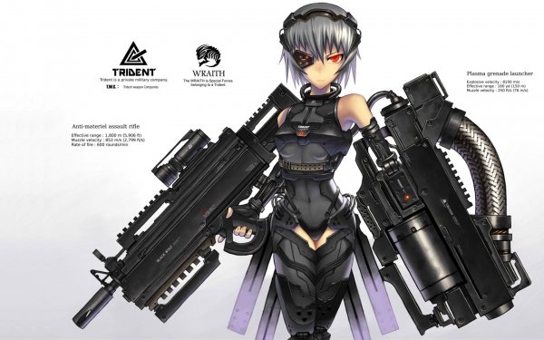 Anime pixiv: Moefication Of Chemicals Gun Gia Moefication Trident HD Wallpaper | Background Image