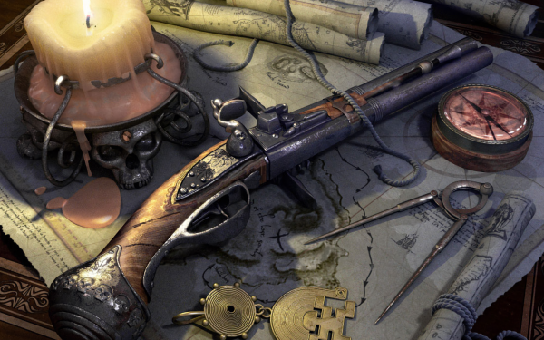 Fantasy Pirate Gun Weapon HD Wallpaper | Background Image