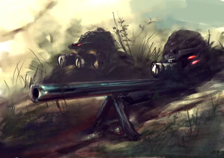 HD desktop wallpaper featuring two snipers in military gear, camouflaged in a grassy terrain with a sniper rifle positioned on a bipod.