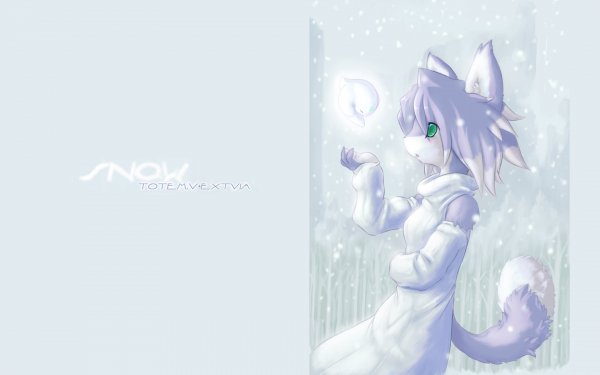 Anime Original Green Eyes Snow Furry HD Wallpaper | Background Image