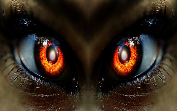 Dark Evil Eye orange Fire HD Wallpaper | Background Image