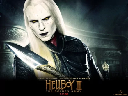 A striking HD wallpaper featuring Luke Goss as Prince Nuada from the movie Hellboy II: The Golden Army, showcasing his intense gaze and iconic character design.