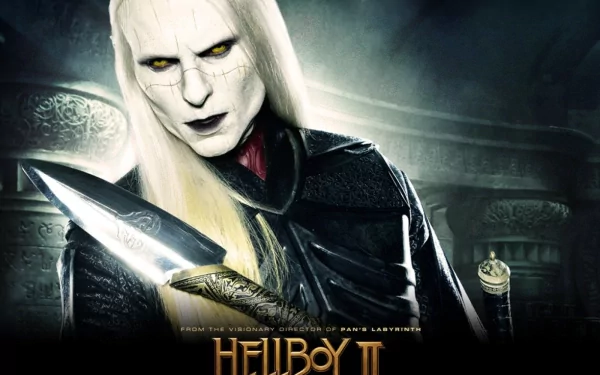 A striking HD wallpaper featuring Luke Goss as Prince Nuada from the movie Hellboy II: The Golden Army, showcasing his intense gaze and iconic character design.