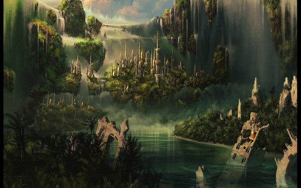 Fantasy City Ruin Castle HD Wallpaper | Background Image