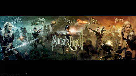 Abbie Cornish Jena Malone Vanessa Hudgens Jamie Chung Emily Browning Sweet Pea (Sucker Punch) Amber (Sucker Punch) Babydoll (Sucker Punch) movie Sucker Punch HD Desktop Wallpaper | Background Image