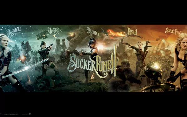 Abbie Cornish Jena Malone Vanessa Hudgens Jamie Chung Emily Browning Sweet Pea (Sucker Punch) Amber (Sucker Punch) Babydoll (Sucker Punch) movie Sucker Punch HD Desktop Wallpaper | Background Image