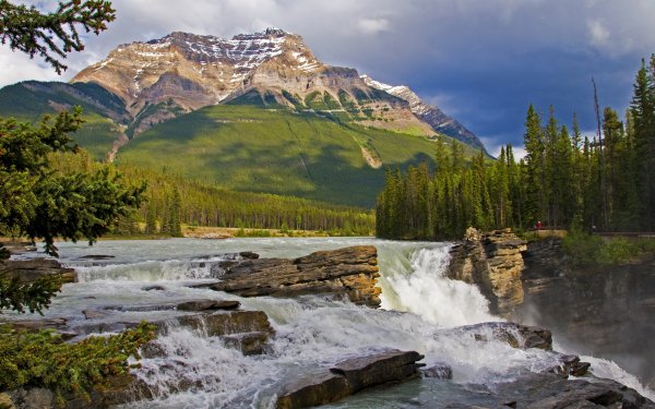 Nature Waterfall Waterfalls Athabasca Falls Canadian Rockies HD Wallpaper | Background Image