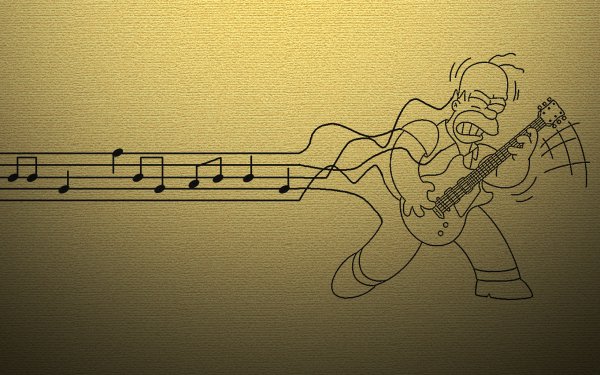 Music Guitar The Simpsons Homer Simpson HD Wallpaper | Background Image