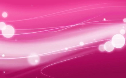 Abstract pink-themed HD desktop wallpaper featuring smooth flowing light streaks and glowing orbs on a vibrant gradient background.