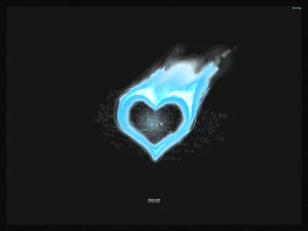 An artistic HD desktop wallpaper featuring a glowing, blue heart with mystical light effects on a dark background.