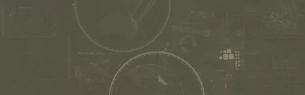 HD PC desktop wallpaper featuring a dark, abstract design with faint circular and technical diagram elements in a muted color palette.