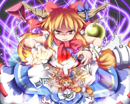 Suika Ibuki Anime Touhou HD Desktop Wallpaper | Background Image