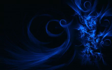 Abstract blue swirls dominate this HD desktop wallpaper, creating an ethereal and dynamic background full of flowing energy and intricate patterns.