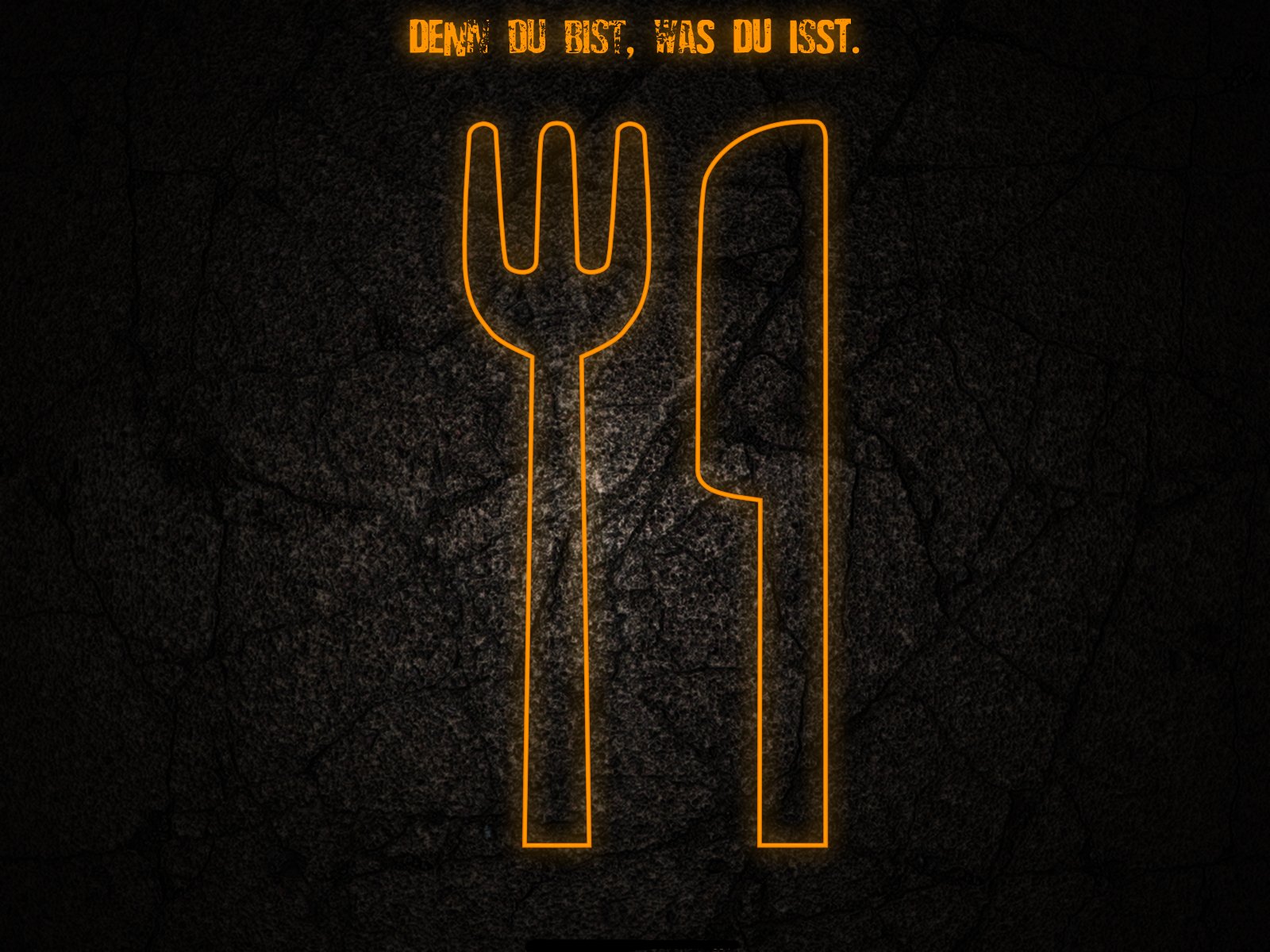German fork and knife for 'Because you are what you eat' HD desktop wallpaper