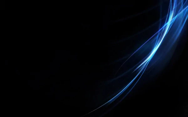 Abstract HD desktop wallpaper featuring flowing blue light streaks on a black background, creating a modern and dynamic visual effect.