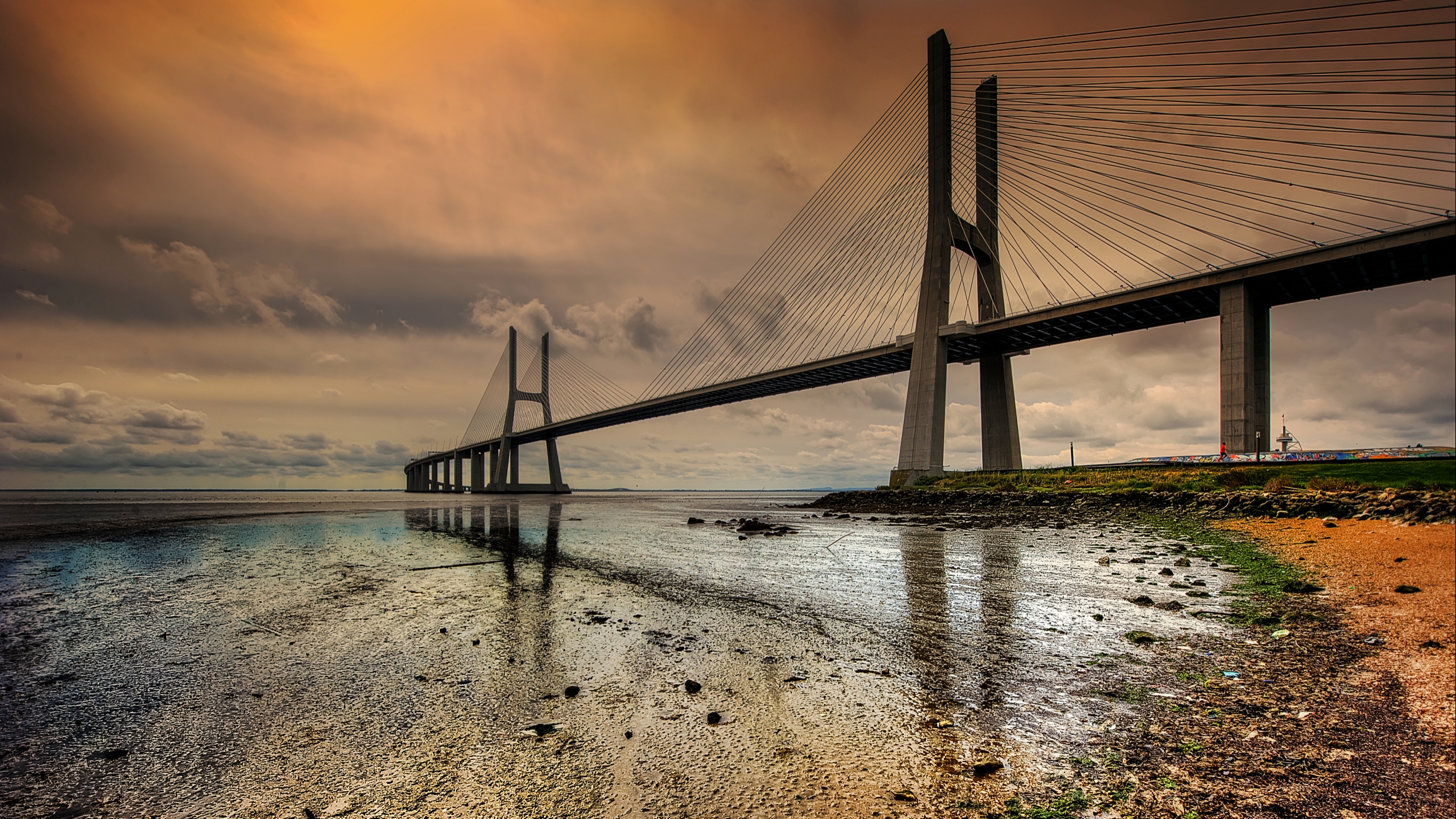 Vasco Da Gama Bridge Full HD Wallpaper And Background Image 2560x1440 ID 552929