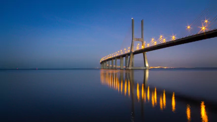 man made Vasco da Gama Bridge HD Desktop Wallpaper | Background Image