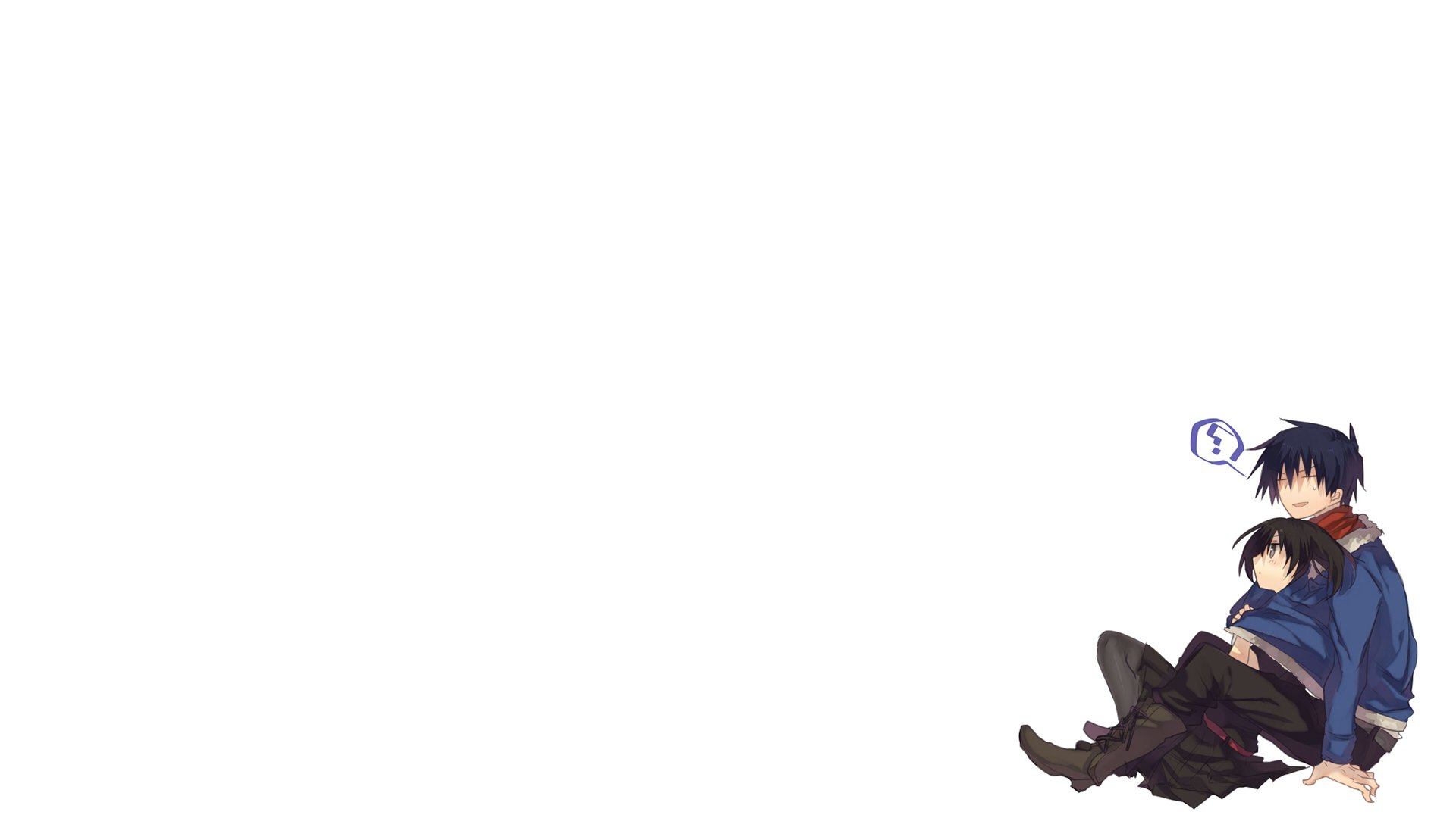 HD anime desktop wallpaper featuring Kurome and Wave from Akame ga Kill! against a clean white background.