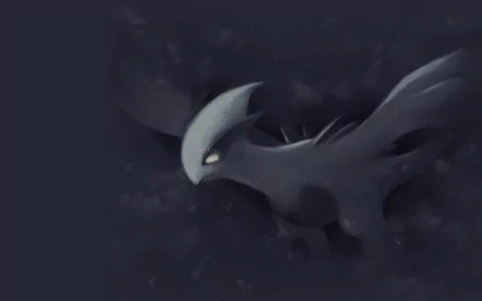 HD PC desktop wallpaper featuring Lugia, the legendary Pokémon, set against a dark, moody background from the Pokémon video game series.