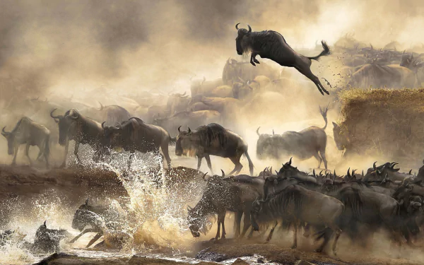 wildebeest Animal HD Desktop Wallpaper | Background Image