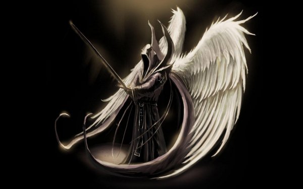 Fantasy Angel Warrior Angel Wings Hood Sword HD Wallpaper | Background Image