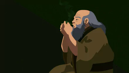 A serene HD desktop wallpaper featuring a character from Avatar: The Last Airbender, showcasing a thoughtful moment with smoke gently rising in a tranquil setting.