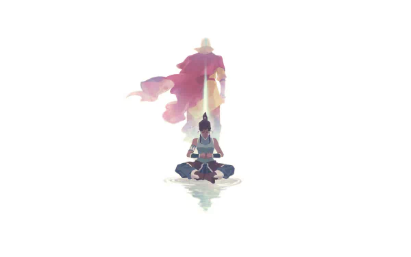 reflection bald brown hair meditation Korra (The Legend Of Korra) Aang (Avatar) Anime Avatar: The Legend Of Korra HD Desktop Wallpaper | Background Image
